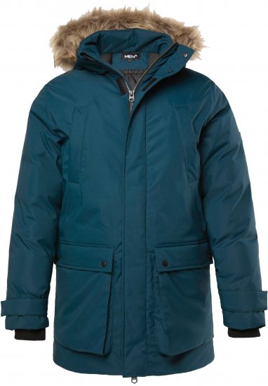 Men Plus Parka With Fur Hood Dark Green - Kurtki Męskie Duże Rozmiary - Kurtki Duże rozmiary 2XL-8XL