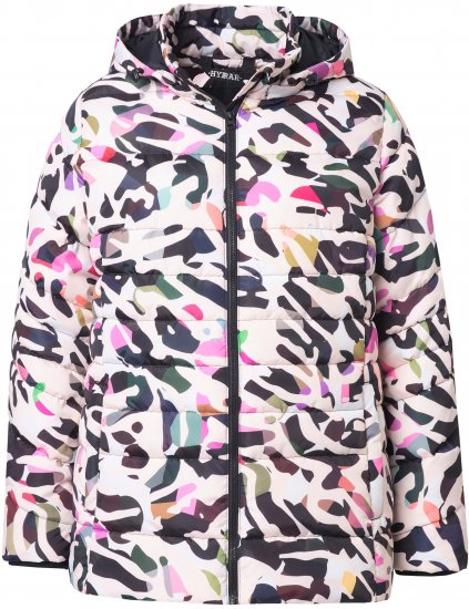 Ulla Popken HYPRAR Water-Repellent Allover Print Jacket Pale Beige - Kurtki - 
