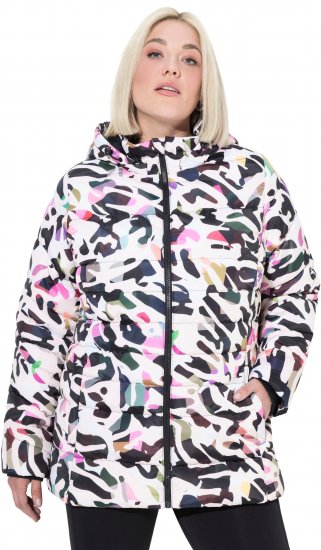 Ulla Popken HYPRAR Water-Repellent Allover Print Jacket Pale Beige - Kurtki - 