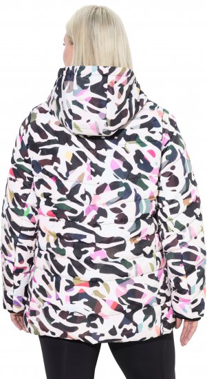 Ulla Popken HYPRAR Water-Repellent Allover Print Jacket Pale Beige - Kurtki - 