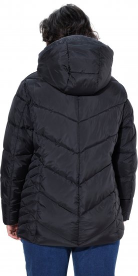 Ulla Popken HYPRAR Reflective Detail Quilted Jacket Black - Kurtki - 