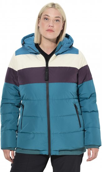 Ulla Popken HYPRAR Striped Triple Function Fully Lined Quilted Jacket Dark Petrol - Kurtki - 