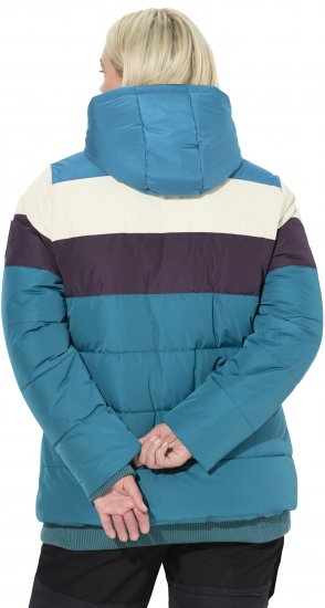 Ulla Popken HYPRAR Striped Triple Function Fully Lined Quilted Jacket Dark Petrol - Kurtki - 
