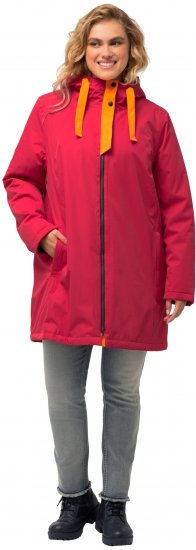 Ulla Popken HYPRAR Triple Function Contrast Trim Quilted Lining Jacket Salsa Red - Kurtki - 
