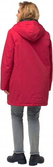 Ulla Popken HYPRAR Triple Function Contrast Trim Quilted Lining Jacket Salsa Red - Kurtki - 