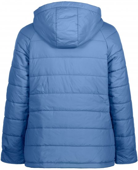 Ulla Popken Reversible Butterfly Print Fully Lined Quilted Jacket Blue Denim - Kurtki - 