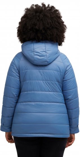 Ulla Popken Reversible Butterfly Print Fully Lined Quilted Jacket Blue Denim - Kurtki - 