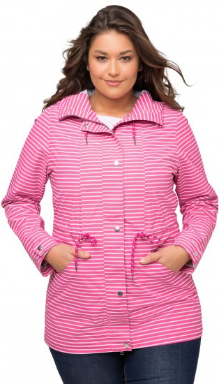 Ulla Popken HYPRAR Striped Triple Function Jacket Fuchsia Pink - Kurtki - 