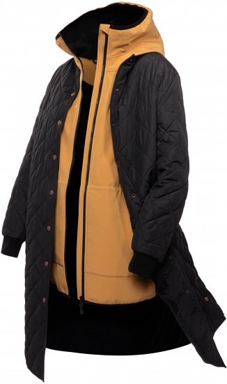Ulla Popken 2-in-1 Quilted Fleece Lined Coat Black - Kurtki - 