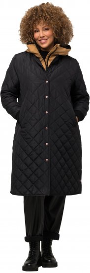 Ulla Popken 2-in-1 Quilted Fleece Lined Coat Black - Kurtki - 