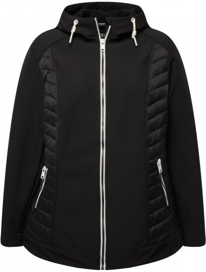 Ulla Popken Hyprar Quilt Mix Jacket Black - Kurtki - 