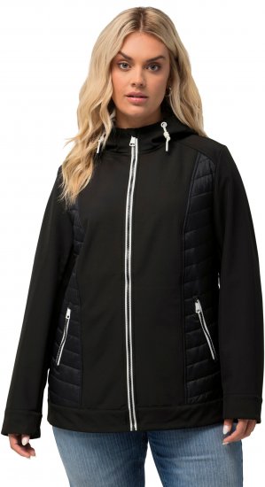 Ulla Popken Hyprar Quilt Mix Jacket Black - Kurtki - 