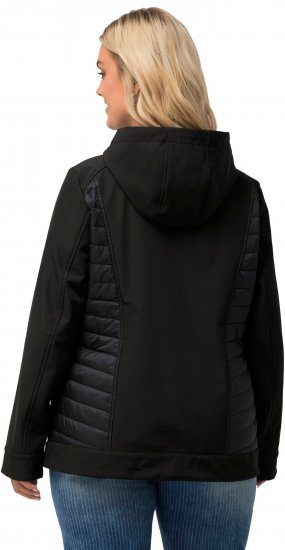 Ulla Popken Hyprar Quilt Mix Jacket Black - Kurtki - 