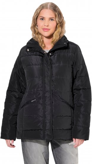 Ulla Popken Quilted Puffer Coat Black - Kurtki - 