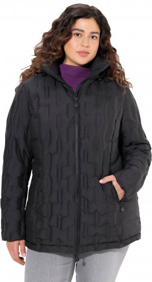 Ulla Popken HYPRAR Channel Quilted Jacket Black - Kurtki - 