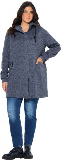 Ulla Popken Knit Fleece-Lined Jacket Navy - Kurtki - 