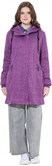 Ulla Popken Knit Fleece-Lined Jacket Purple - Kurtki - 