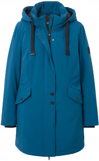 Ulla Popken HYPRAR Long Softshell Jacket Ocean Blue - Kurtki - 
