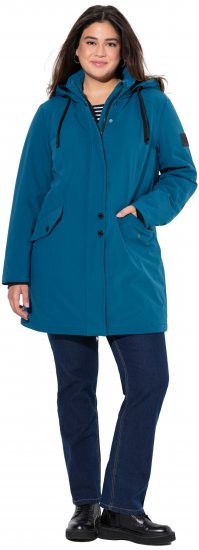 Ulla Popken HYPRAR Long Softshell Jacket Ocean Blue - Kurtki - 