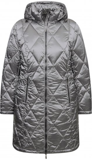 Ulla Popken HYPRAR Diamond Quilted Jacket Silver - Kurtki - 