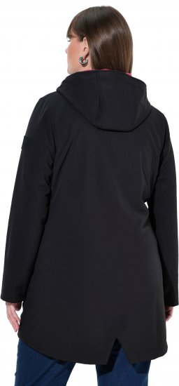 Ulla Popken Hyprar Soft Shell Water Repellent Hooded Jacket Black - Kurtki - 
