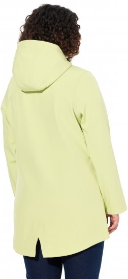 Ulla Popken Hyprar Soft Shell Water Repellent Hooded Jacket Lime Green - Kurtki - 