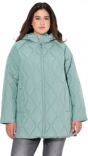 Ulla Popken HYPRAR Quilted Water Repellent Jacket Mint Green - Kurtki - 