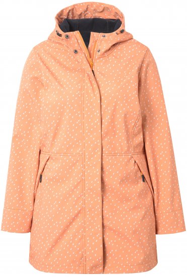 Ulla Popken Raindrop Print Longline Waterproof Jacket Mandarin - Kurtki - 