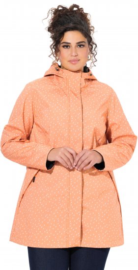 Ulla Popken Raindrop Print Longline Waterproof Jacket Mandarin - Kurtki - 