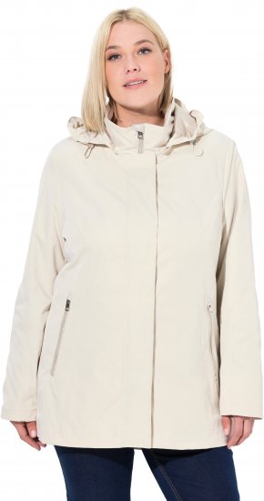 Ulla Popken Long Triple Function Softshell Jacket Natural White - Kurtki - 