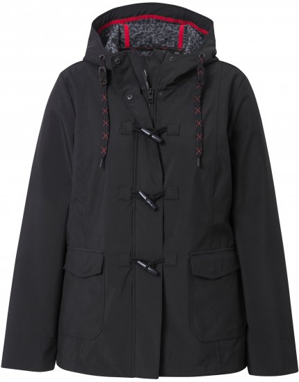 Ulla Popken HYPRAR Toggle Button Microfleece Lined Jacket Black - Kurtki - 