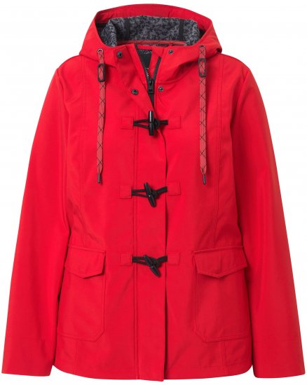 Ulla Popken HYPRAR Toggle Button Microfleece Lined Jacket Salsa Red - Kurtki - 