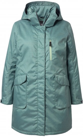 Ulla Popken HYPRAR Drawstring Waist Parka Grey Green - Kurtki - 