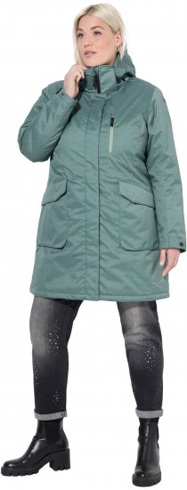 Ulla Popken HYPRAR Drawstring Waist Parka Grey Green - Kurtki - 