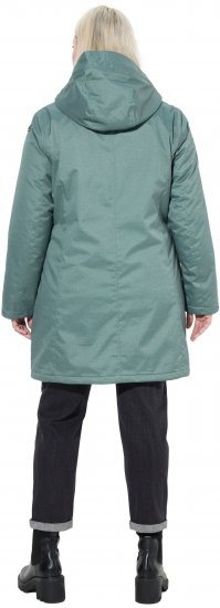 Ulla Popken HYPRAR Drawstring Waist Parka Grey Green - Kurtki - 