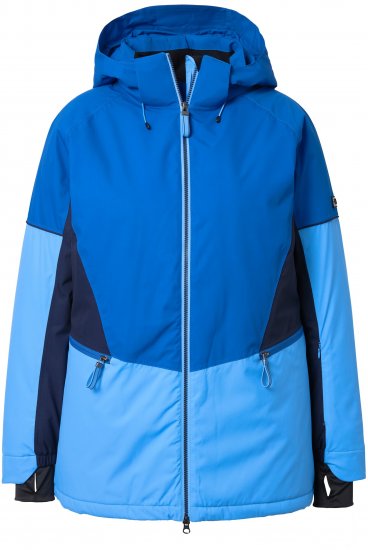 Ulla Popken HYPRAR Performance Colorblock Ski Jacket Denim Blue - Kurtki - 