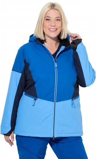 Ulla Popken HYPRAR Performance Colorblock Ski Jacket Denim Blue - Kurtki - 
