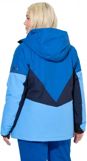 Ulla Popken HYPRAR Performance Colorblock Ski Jacket Denim Blue - Kurtki - 