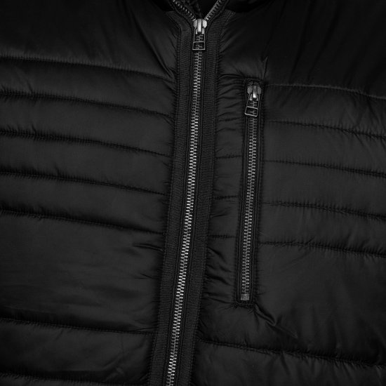 Kam Jeans KV142 Smart Lightweight Puffer Jacket Black - Kurtki Męskie Duże Rozmiary - Kurtki Duże rozmiary 2XL-8XL