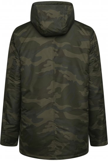 Kam Jeans KV143 Camo Print Hooded Coat Khaki - Kurtki Męskie Duże Rozmiary - Kurtki Duże rozmiary 2XL-8XL
