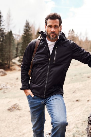 JP1880 Jacket Fleece Lined Softshell Black - Kurtki Męskie Duże Rozmiary - Kurtki Duże rozmiary 2XL-8XL