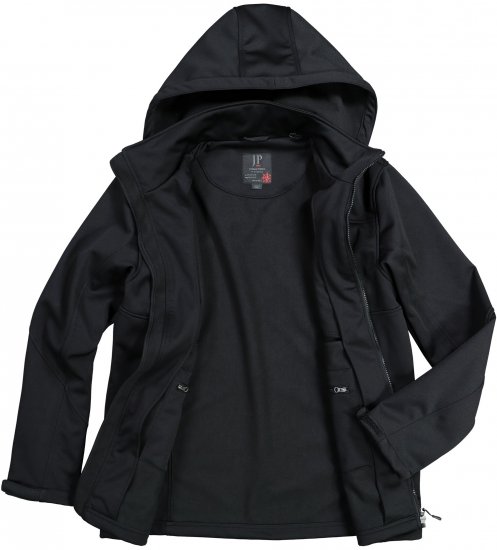 JP1880 Jacket Fleece Lined Softshell Black - Kurtki Męskie Duże Rozmiary - Kurtki Duże rozmiary 2XL-8XL