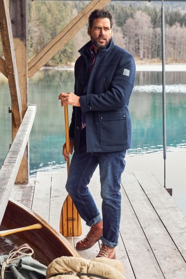 JP1880 Jacket Water-repellent Herringbone Insert Navy - Kurtki Męskie Duże Rozmiary - Kurtki Duże rozmiary 2XL-8XL