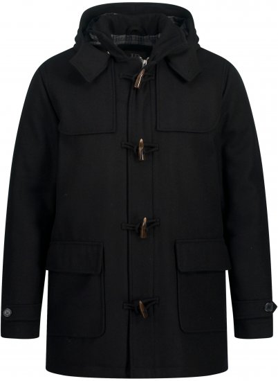 JP1880 Dufflecoat Water-repellent Black - Kurtki Męskie Duże Rozmiary - Kurtki Duże rozmiary 2XL-8XL