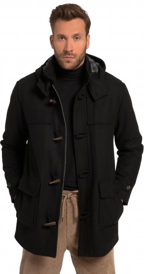 JP1880 Dufflecoat Water-repellent Black - Kurtki Męskie Duże Rozmiary - Kurtki Duże rozmiary 2XL-8XL