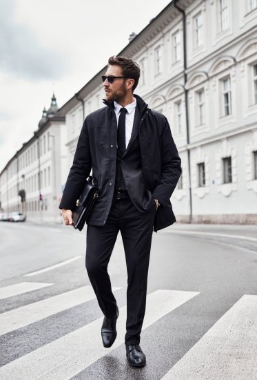 JP1880 Jacket Business Waterproof Black - Kurtki Męskie Duże Rozmiary - Kurtki Duże rozmiary 2XL-8XL