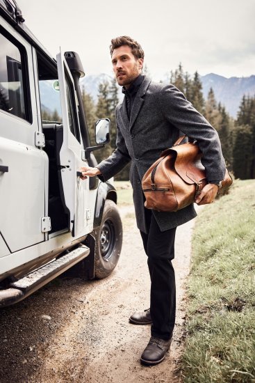 JP1880 Coat Wool Blend Quilted Insert Black - Kurtki Męskie Duże Rozmiary - Kurtki Duże rozmiary 2XL-8XL