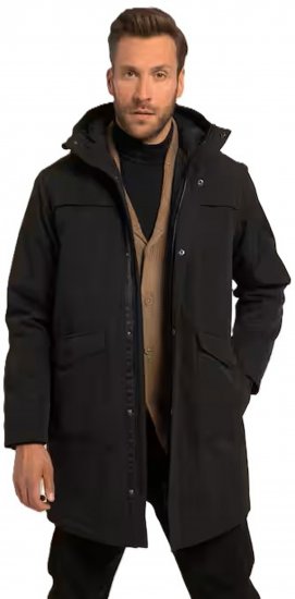 JP1880 Parka Warm Sleeves with Windcuffs Black - Kurtki Męskie Duże Rozmiary - Kurtki Duże rozmiary 2XL-8XL