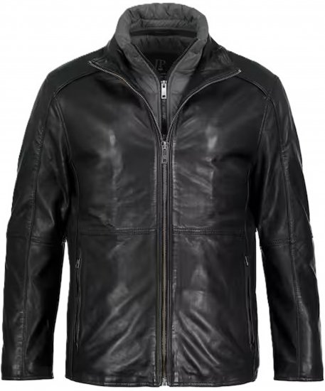 JP1880 Jacket Nappa Lamb Leather Black - Kurtki Męskie Duże Rozmiary - Kurtki Duże rozmiary 2XL-8XL