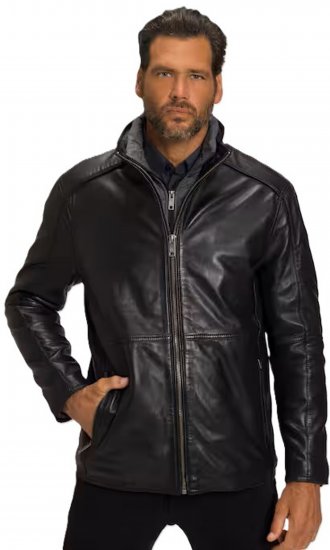 JP1880 Jacket Nappa Lamb Leather Black - Kurtki Męskie Duże Rozmiary - Kurtki Duże rozmiary 2XL-8XL